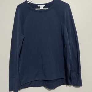 Women’s Athleta Navy Blur‎ Long Sleeve Shirt Crewneck Workout Sporty Active